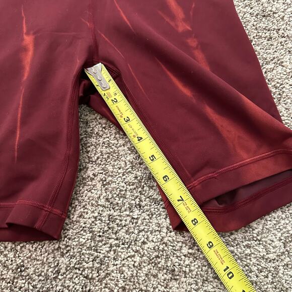Lululemon red & orange tie-dye bike shorts size 6 - Picture 6 of 8